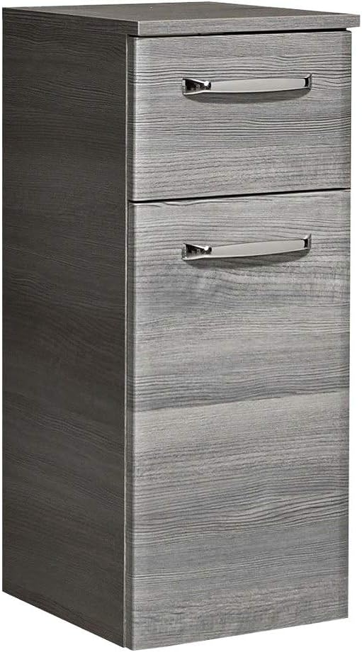 Lomadox Badmöbel Unterschrank in Graphit Struktur, 1 Tür, 1 Schubkasten, B/H/T 30/72/33 cm