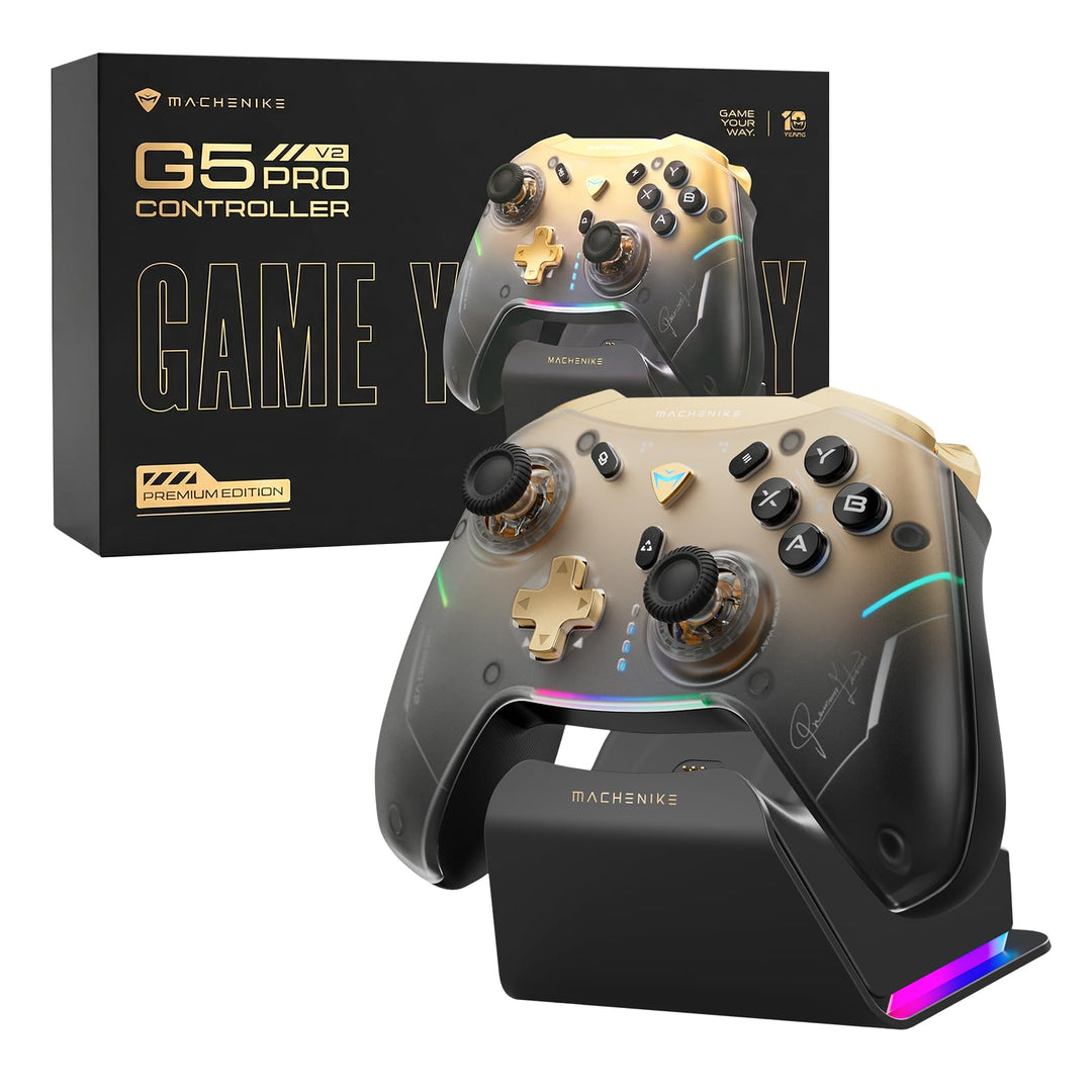 Machenike G5Pro V2 1000HZ PC Controller Wireless für NS/PC/iOS/Android mit Ladestation, Controller P