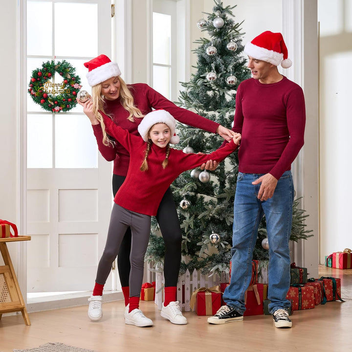 Giggling Getup Weihnachtsmütze, Premium-Weihnachtsmütze, Plüsch-Weihnachtsmütze aus rotem Samt mit B