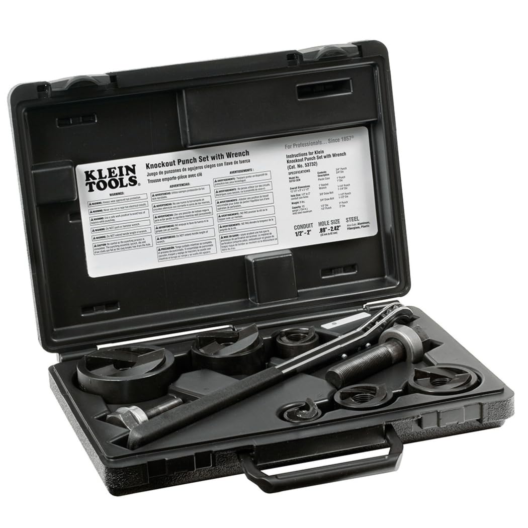 Klein Tools 53732SEN Knockout Punch Set with Wrench by Klein Tools Stanzset, Stanzset