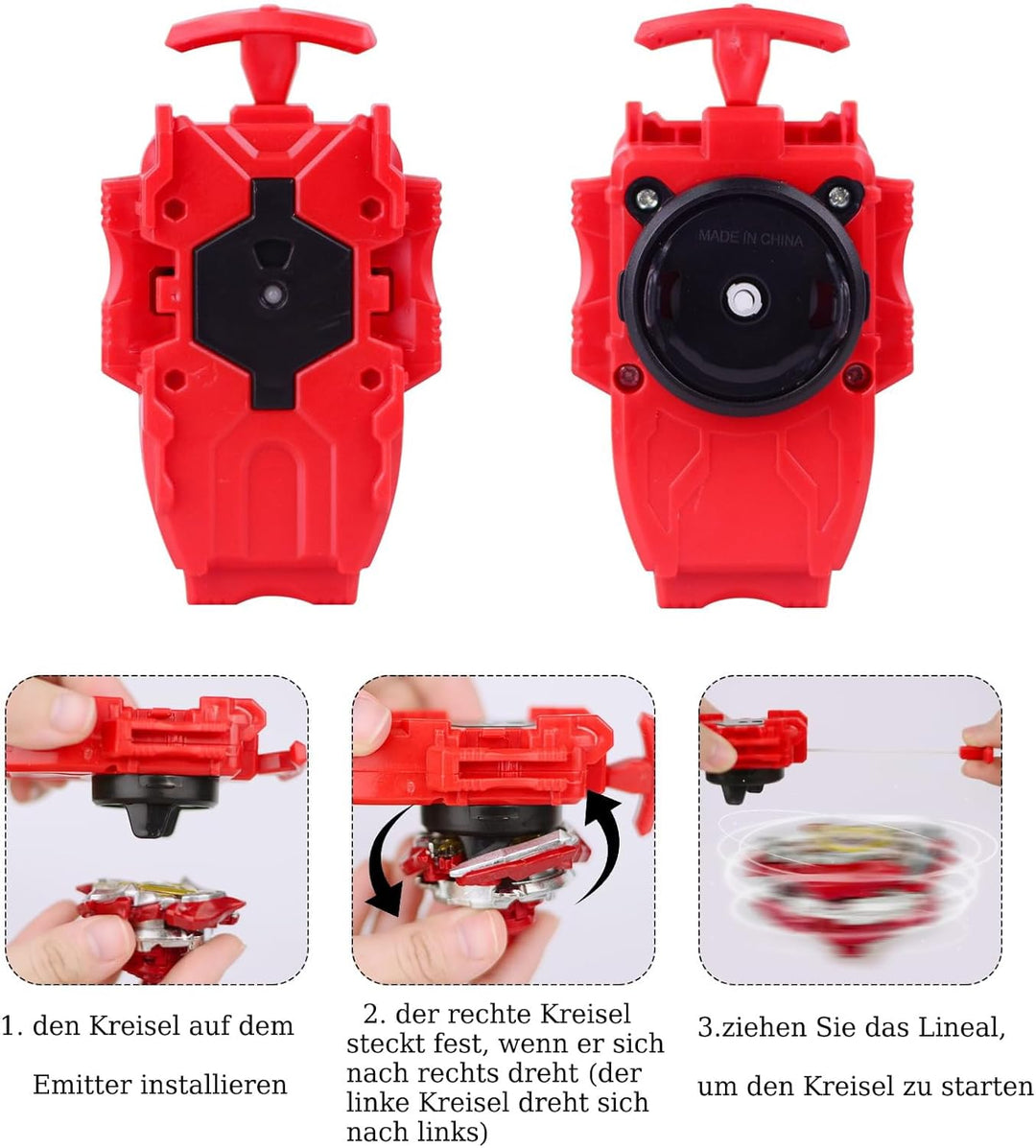Burst Kreisel Battle Set, 12 Kampfkreisel 2 Launchers 1 Schnur Starter mit Griff, Spinning Top Box,