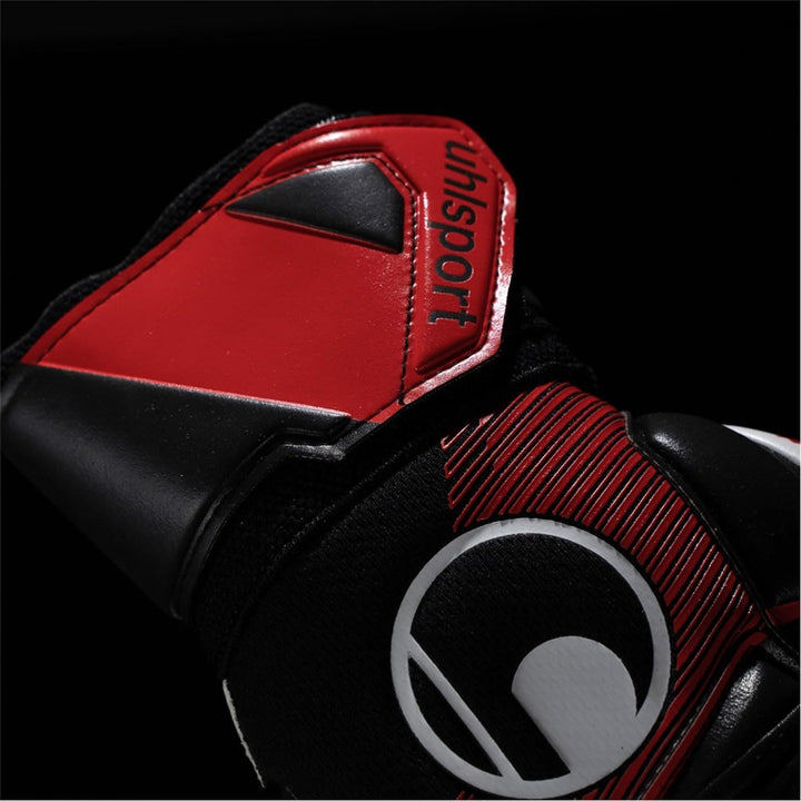 uhlsport Unisex Jugend Powerline Supersoft Fussball Torwarthandschuhe 7 schwarz/rot/weiss, 7 schwarz