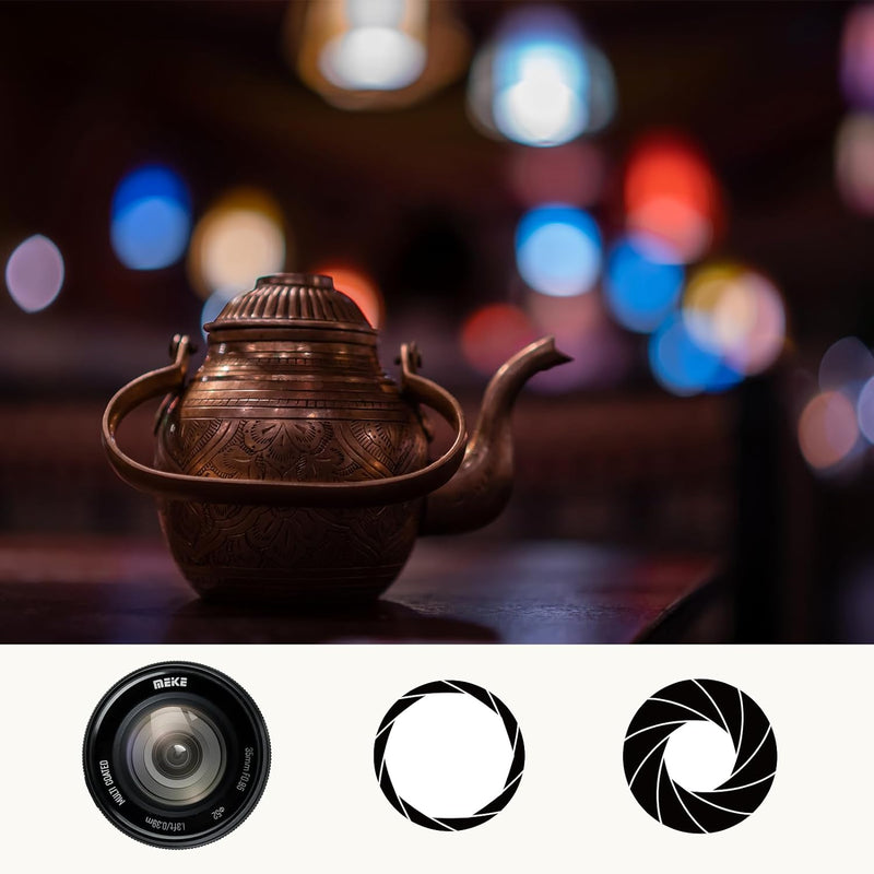Meike 35mm f0.95 grosse Blende, manueller Fokus, kompatibel mit Panasonic Lumix M43 MFT Mount Digita