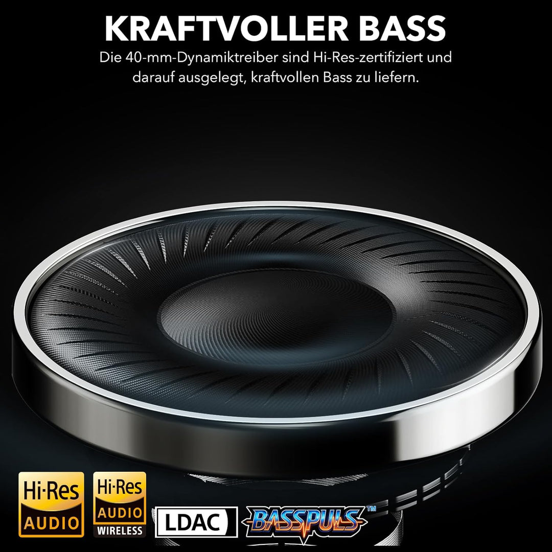 1Mii Y8+ Kabellose Bluetooth Kopfhörer, Hybrid Active Noise Cancelling, LDAC Hi-Res Audio, Individue