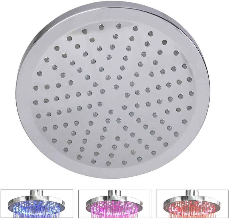 Runde LED Regendusche mit Farbwechsel Kein Stromanschluss notwendig. Sanlingo