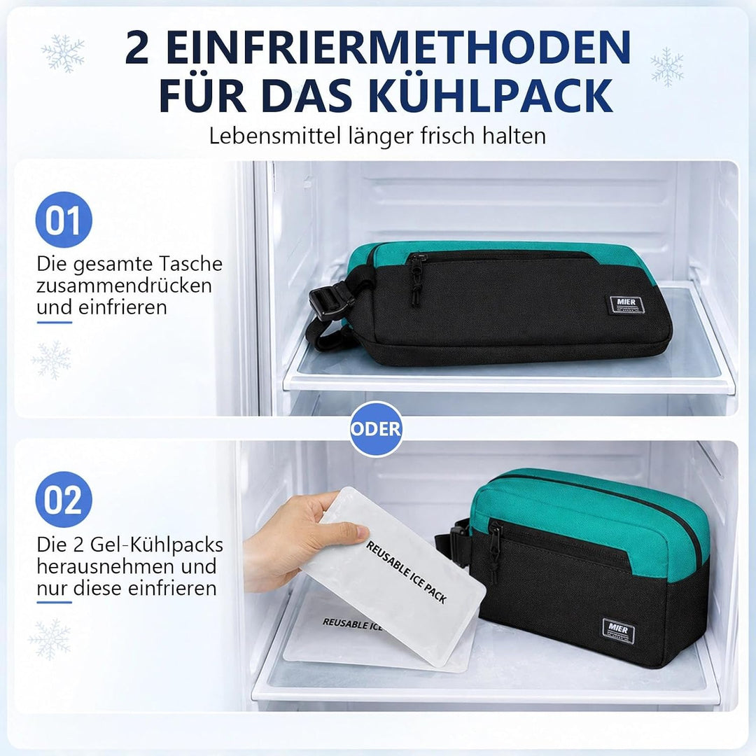 MIER Lunch Tasche Gefrierbare Kühltasche SnackboxKleine gefrierfähige Mini-Kühltasche mit Isolierung