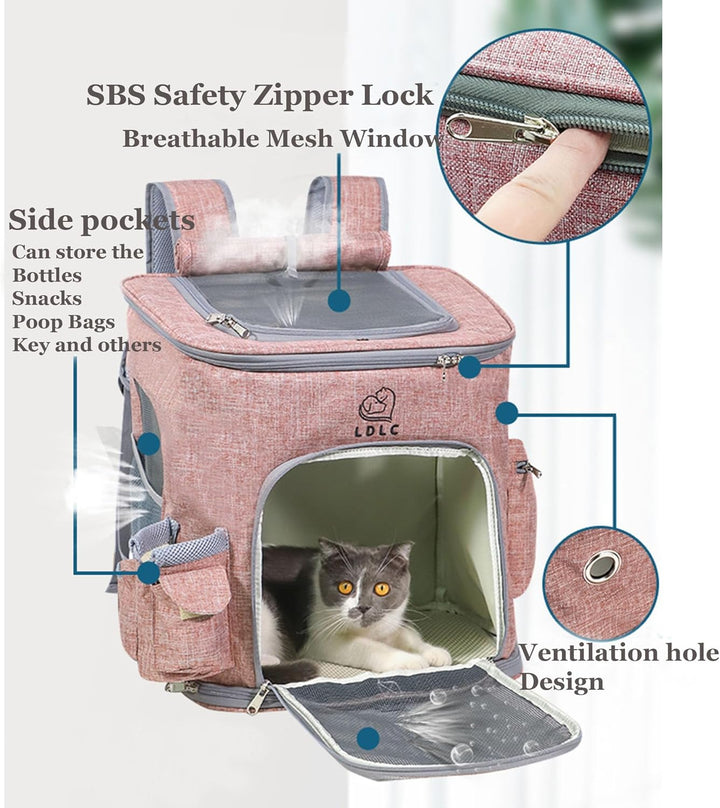 nulala Katzenrucksack Haustier Rucksack mit Netzfenster,Atmungsaktive und Leichte Hundetasche,Tuch m