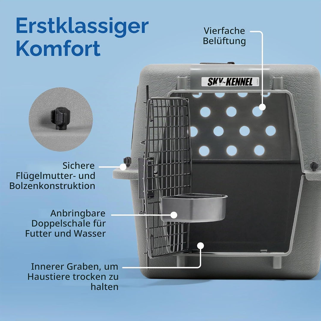 Beeztees 715563 Skykennel Nr 1, 53 x 40 x 38 cm, grau