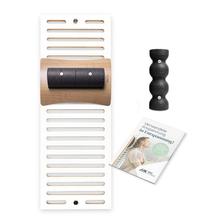 MaxFitness - Faszienrolle Set mit Wandhalterung Performance - inkl. LeanBoard & PickUp - 2 Foam Roll