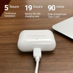 M6 Translator Earbuds Sprachübersetzer Gerät aktualisierter Chip 144 Sprachen und Acccents 0,5s schn