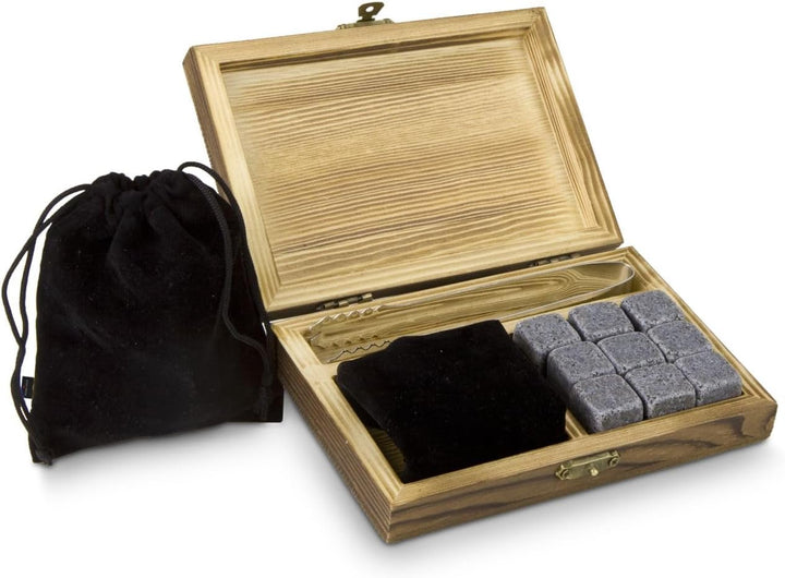 ROMINOX Geschenkartikel Eiswürfel-Steine // Granito – 9 Wiederverwendbare Whiskysteine aus Granit +