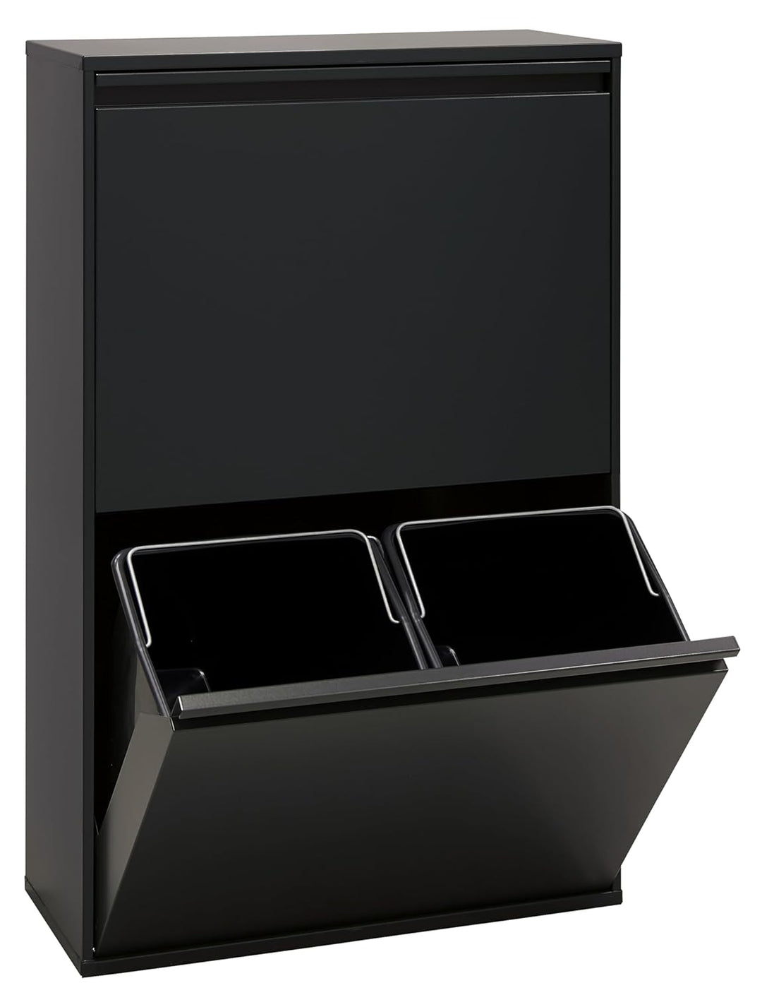 ARREGUI Basic CR606-B Recycling Abfalleimer/Mülleimer aus Stahl, Mülltrennsystem mit 4 entnehmbaren