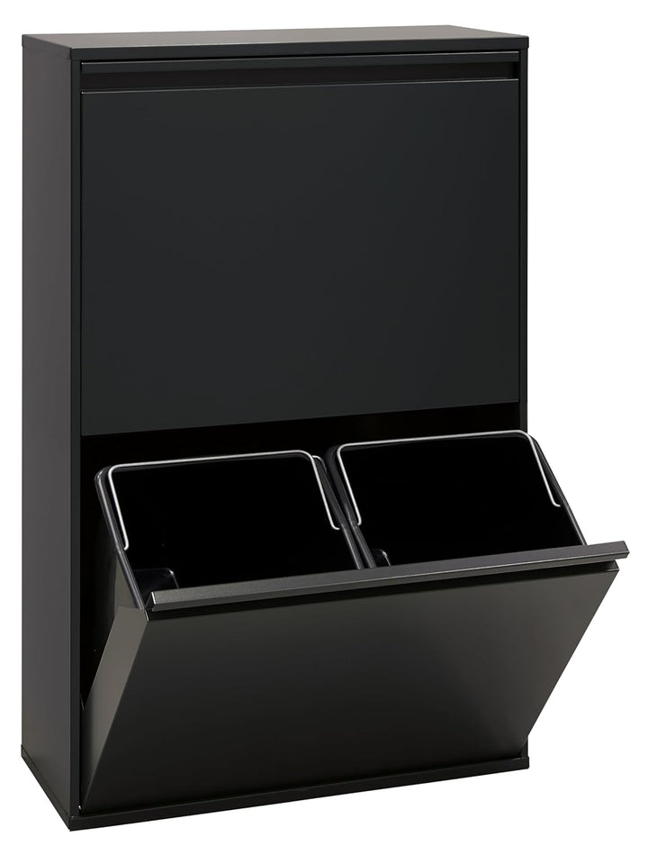 ARREGUI Basic CR606-B Recycling Abfalleimer/Mülleimer aus Stahl, Mülltrennsystem mit 4 entnehmbaren