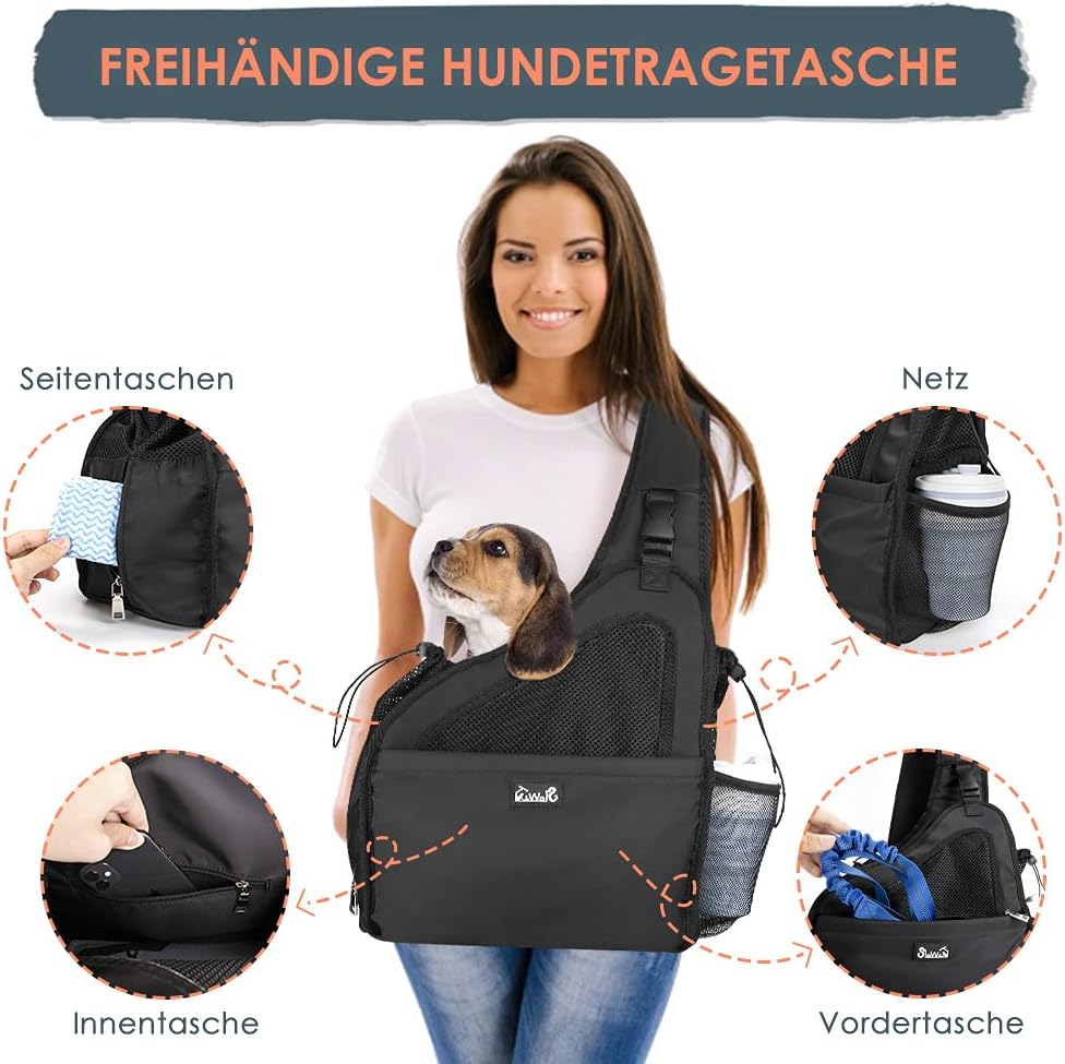 Eyein Hundefreundlich Tragetücher Hunde, Hände frei Reisetasche für kleine Haustiere mit verstellbar