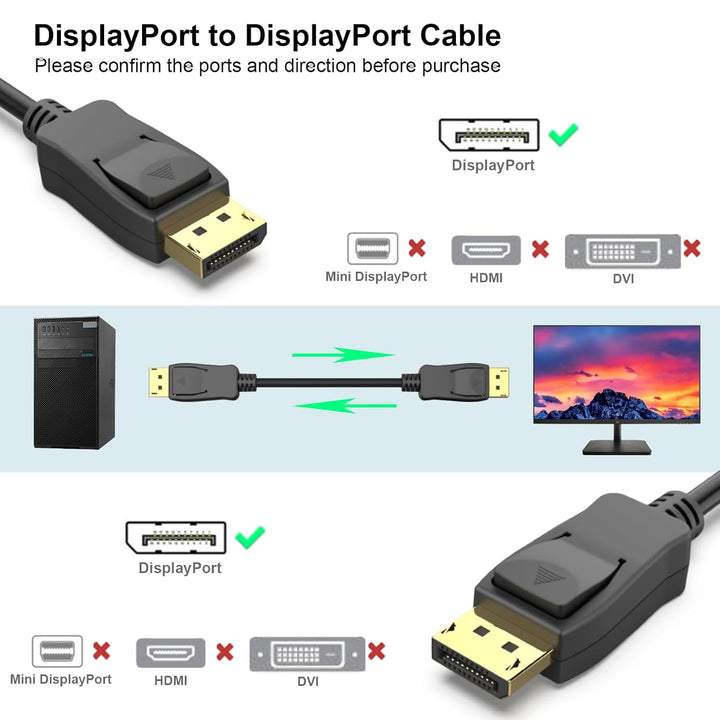 BENFEI [VESA zertifiziert DisplayPort DP 1.2 Kabel 1,8M 4K, 5 Stück DisplayPort auf DisplayPort Kabe