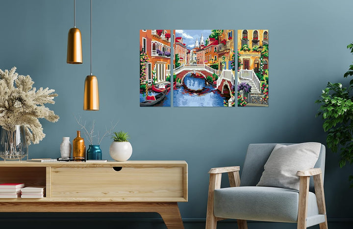 Ravensburger CreArt 20135 - Venezianische Träume - Triptychon Malen nach Zahlen Erwachsene, DIY Mals