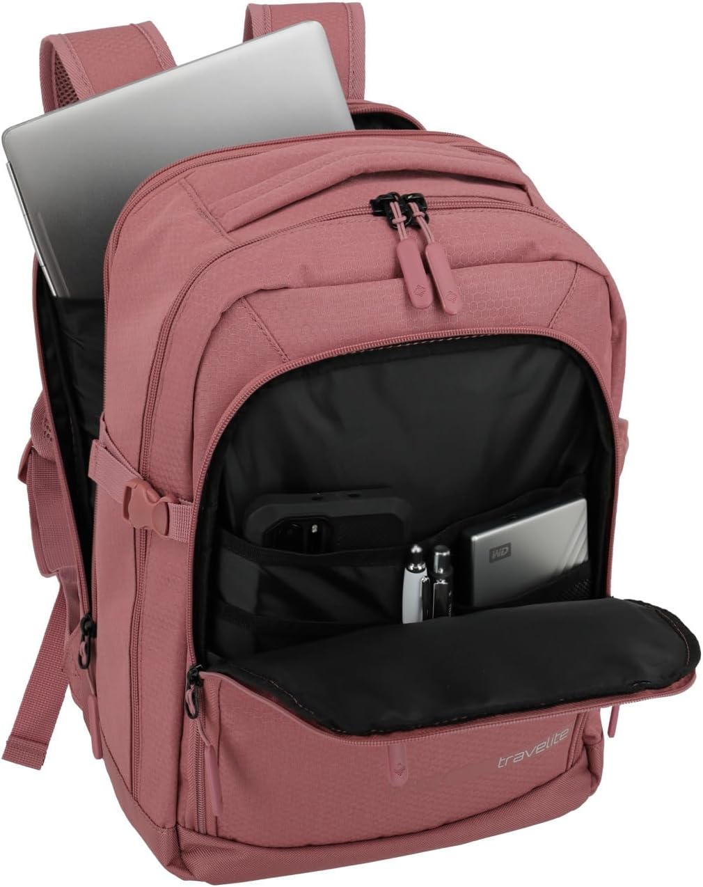 Travelite Handgepäck Rucksack, RyanAir Masse, KICK OFF, Laptop Rucksack 13 Zoll, Praktischer Rucksac