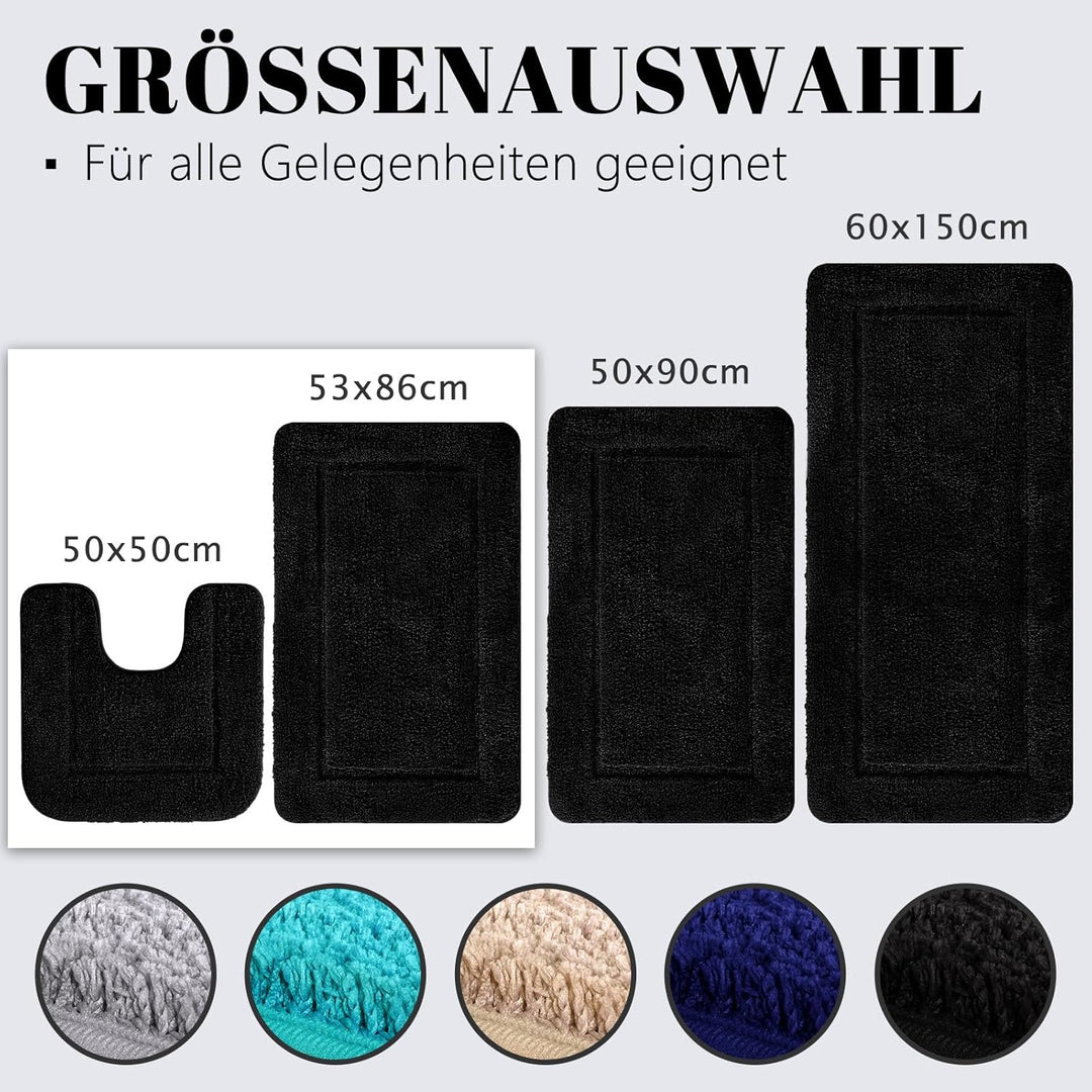 SOANNY Badematte 60x150 cm, Einzelstück, Hochflor Mikrofaser, rutschfest & Waschbar, Saugfähig Gross