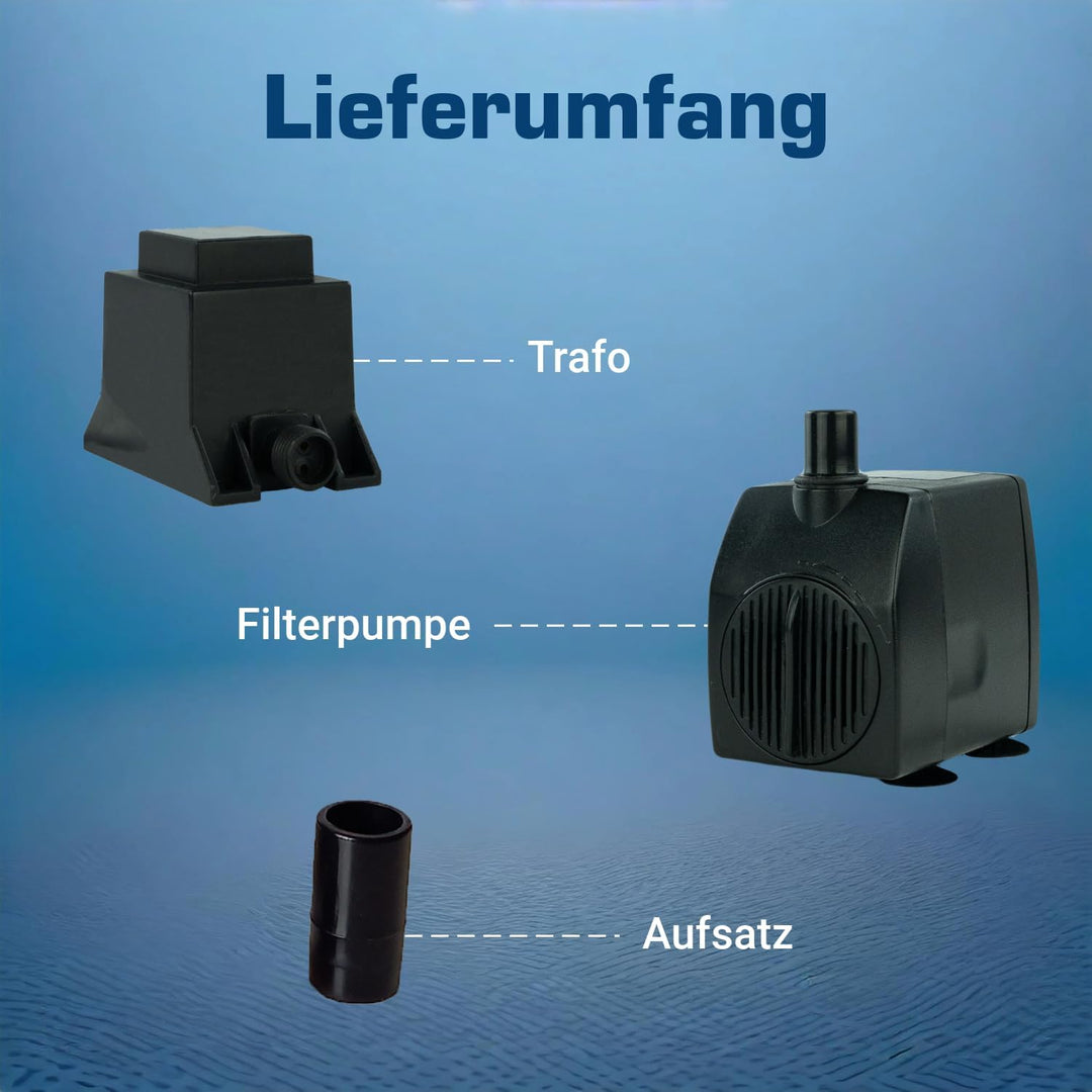 Kerry Pumpe Teichpumpe Wasserspielpumpe bis zu 950 l/h Liter/Stunde, 14W