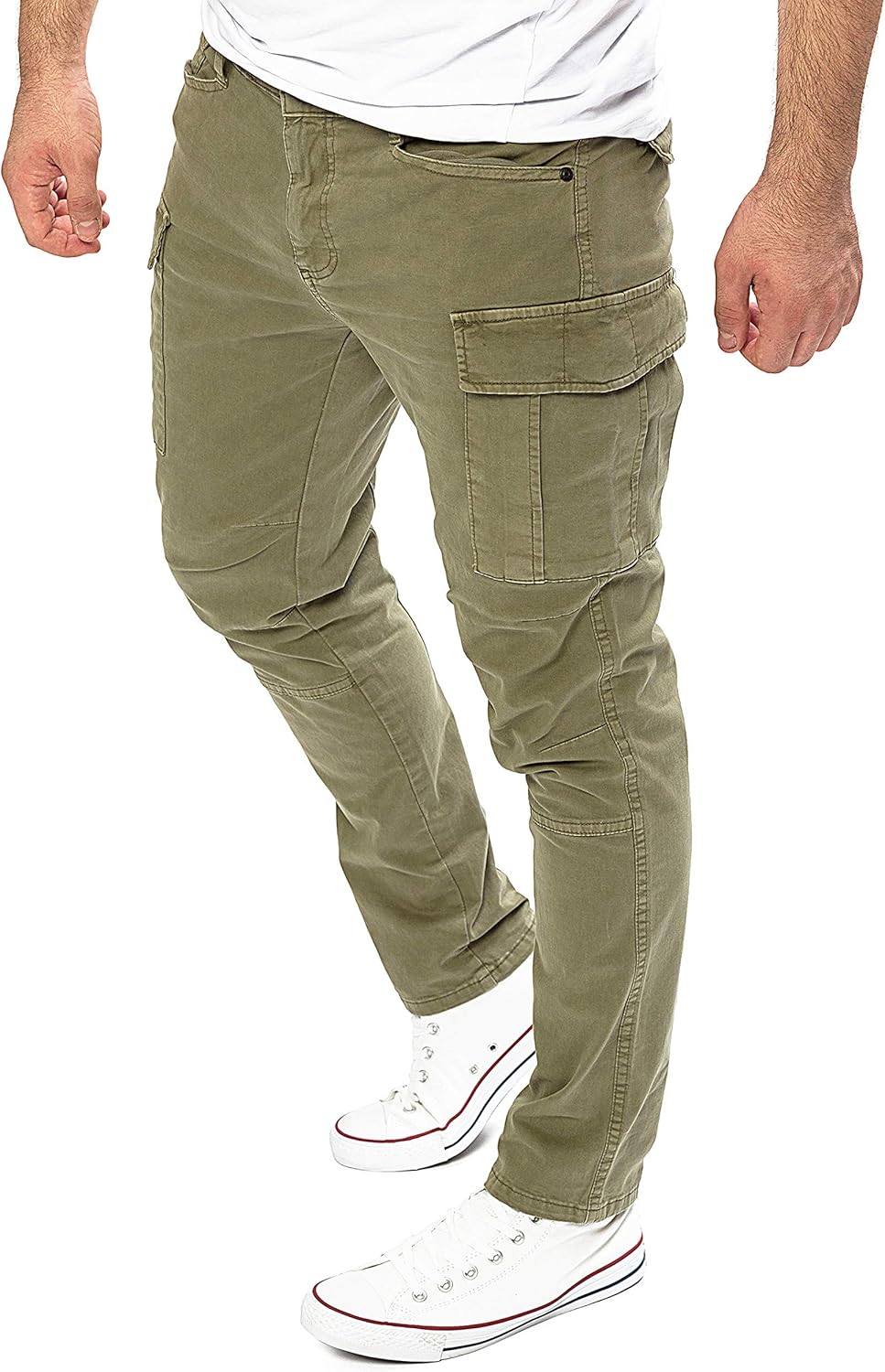 Yazubi Jayden - Herren Cargo Hose - Baumwoll Cargo Jeans 29W / 30L Grün (Dusky Green 170517), 29W /