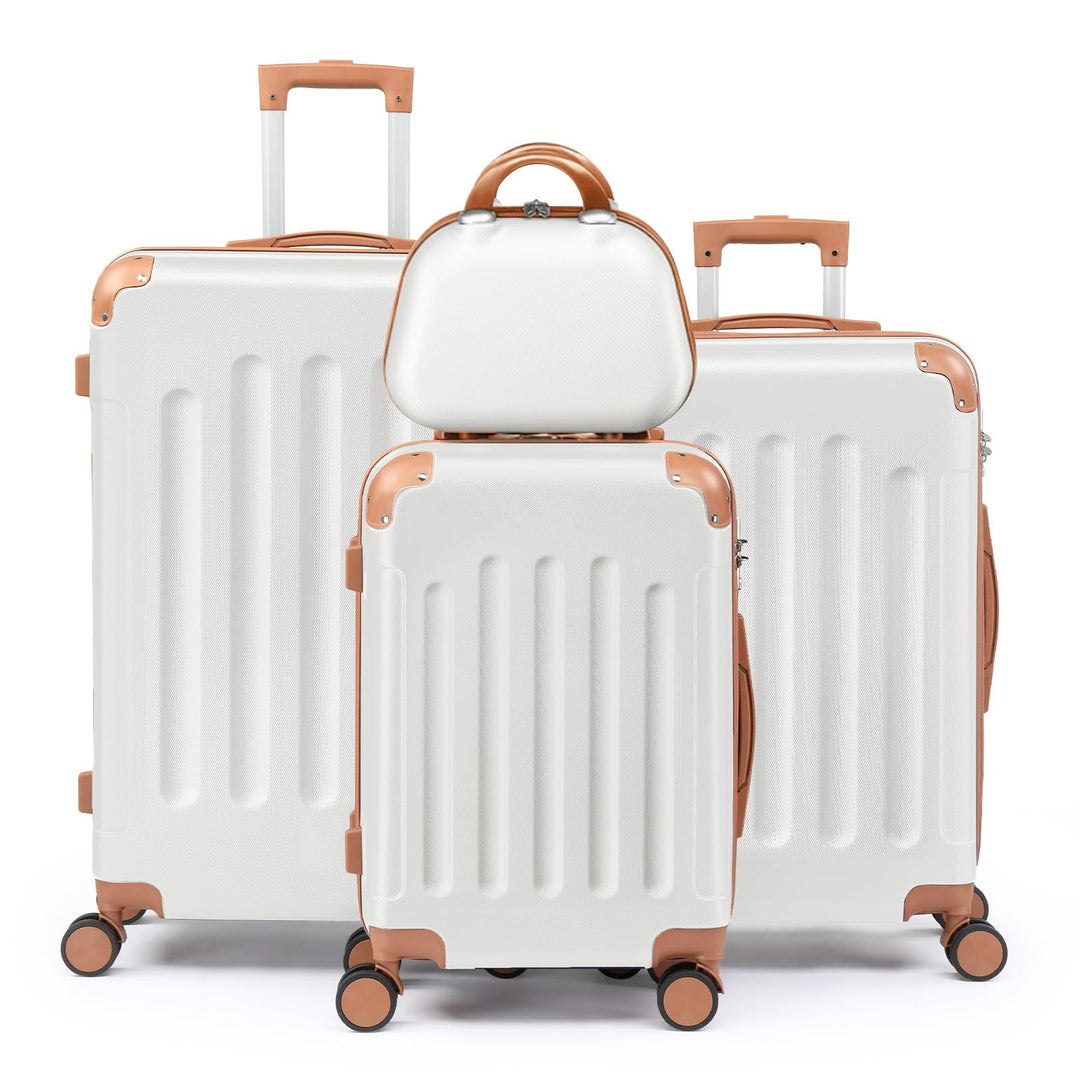 LEADZM Kofferset 4 teilig Hartschale, Koffer Set aus ABS, Reisekoffer mit Rollen Gross, Hartschalenk
