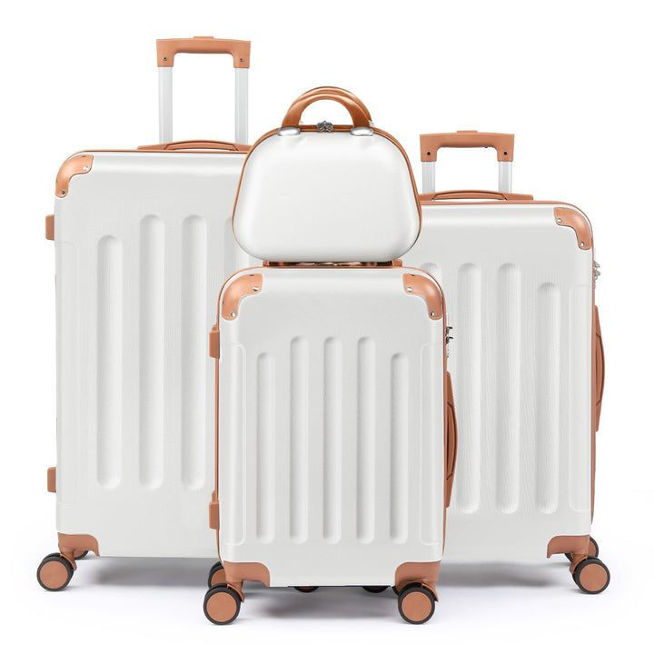 LEADZM Kofferset 4 teilig Hartschale, Koffer Set aus ABS, Reisekoffer mit Rollen Gross, Hartschalenk