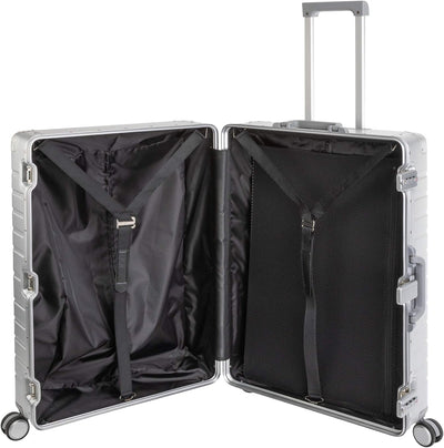 Travelhouse Oslo Alu Reisekoffer Silber S-55cm & L-75cm Hartschalenkoffer Reise Trolley Koffer Set S