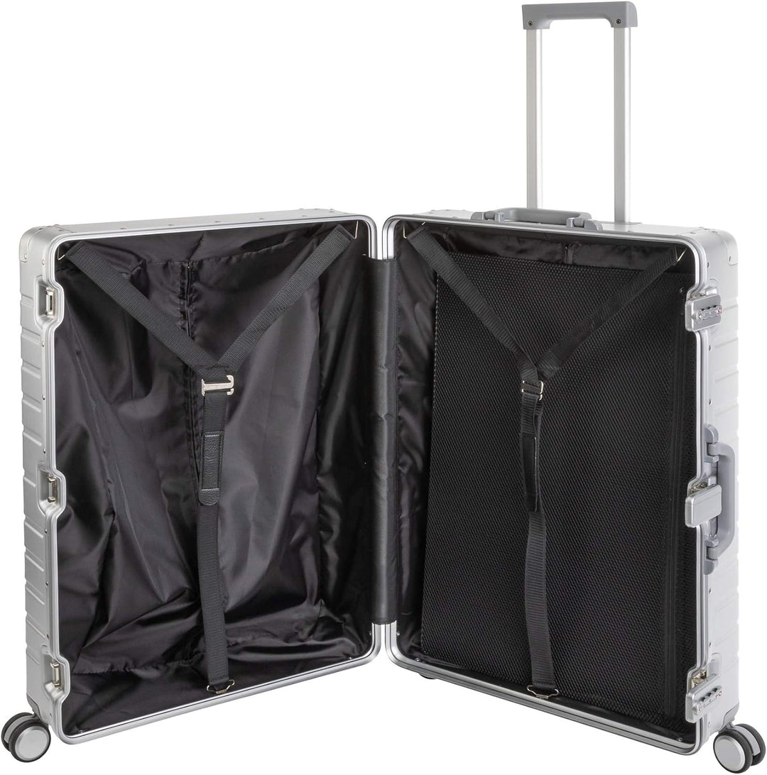 Travelhouse Oslo Alu Reisekoffer Silber S-55cm & M-65cm Hartschalenkoffer Reise Trolley Koffer Set S