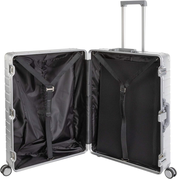 Travelhouse Oslo Alu Reisekoffer Silber S-55cm & M-65cm Hartschalenkoffer Reise Trolley Koffer Set S