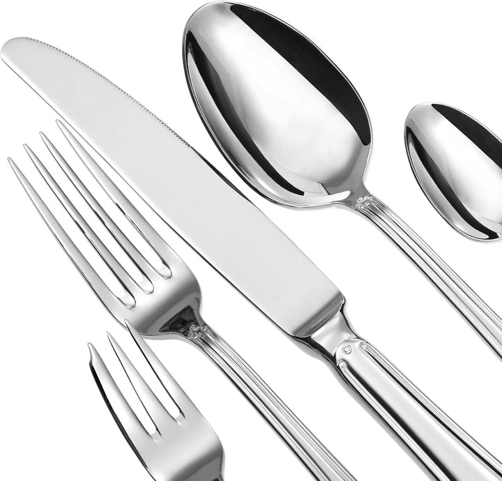 GRÄWE Besteck-Set Bayreuth, 10-teilig, 2 Personen, silber, 18/10 Edelstahl, poliert, schweres Qualit
