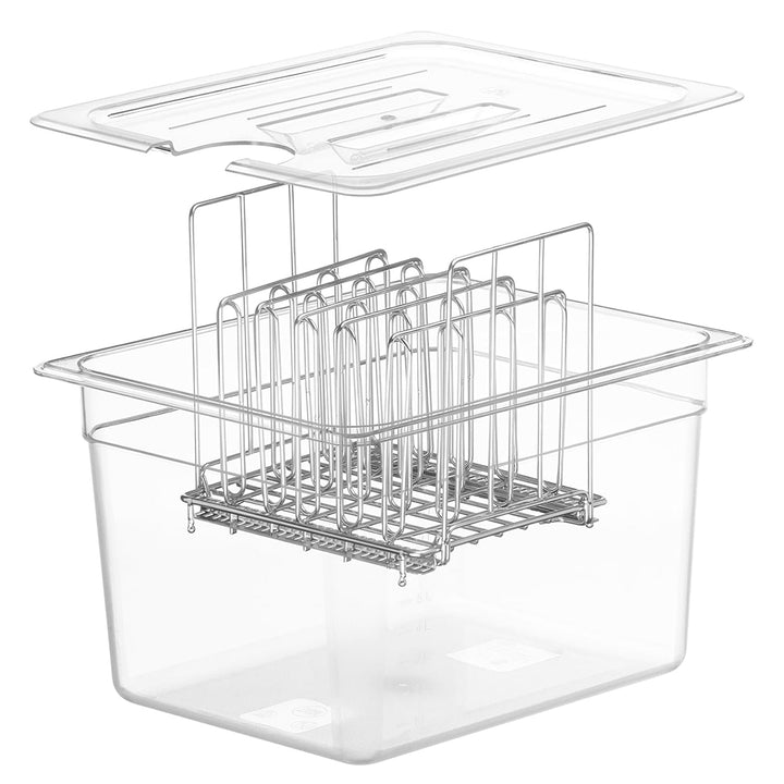 Sous Vide Behälter 12L, Sous Vide Container mit Deckel und Rack ür Sous Vide Stick Garer, Multifunkt