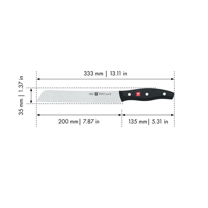 Zwilling 1001371 Brotmesser, Klingenlänge: 20 cm, Klingenblatt mit Wellenschliff, Rostfreier Spezial