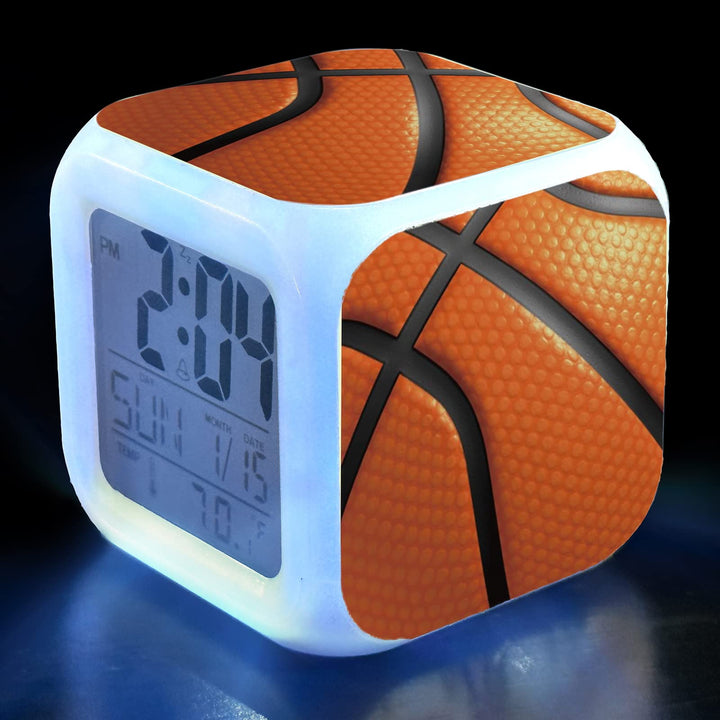 AnkasAsasd Basketball-Wecker für Kinder, LED-Digital-Schlafzimmerwecker, einfache Einstellung, Würfe