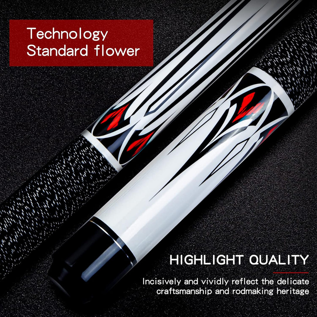 1/2 Pool Cue Stick - 58 inch Maple Billiard Pool Stick, Maple Pool Cue Stick Kit, 2-Piece Billiard P