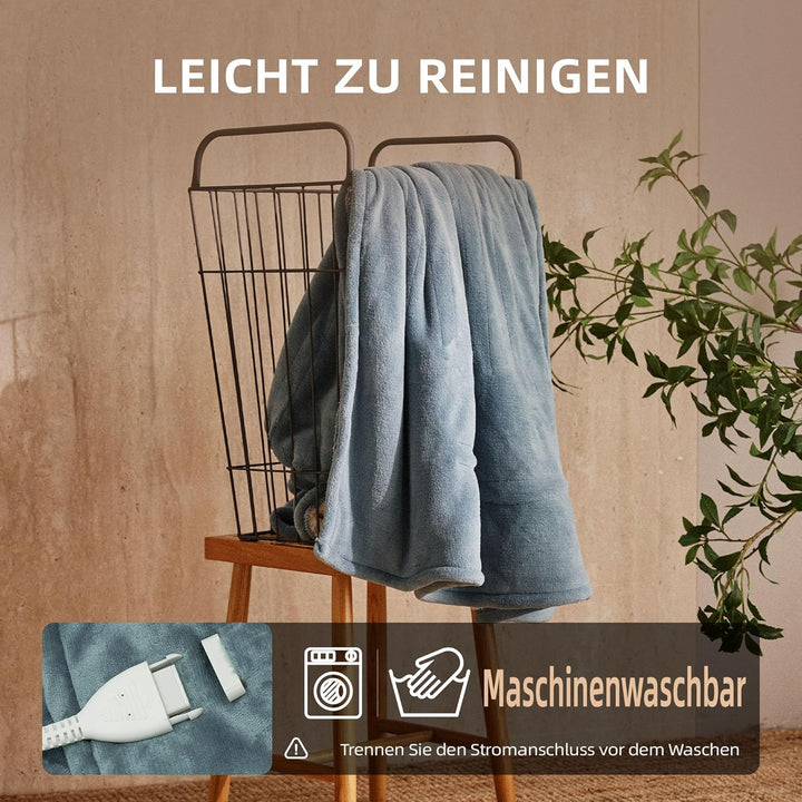 JET'S HOME Heizdecke 130x180cm - Wärmedecke Heizdecke mit Abschaltautomatik Einstellbarer Timer 10 S