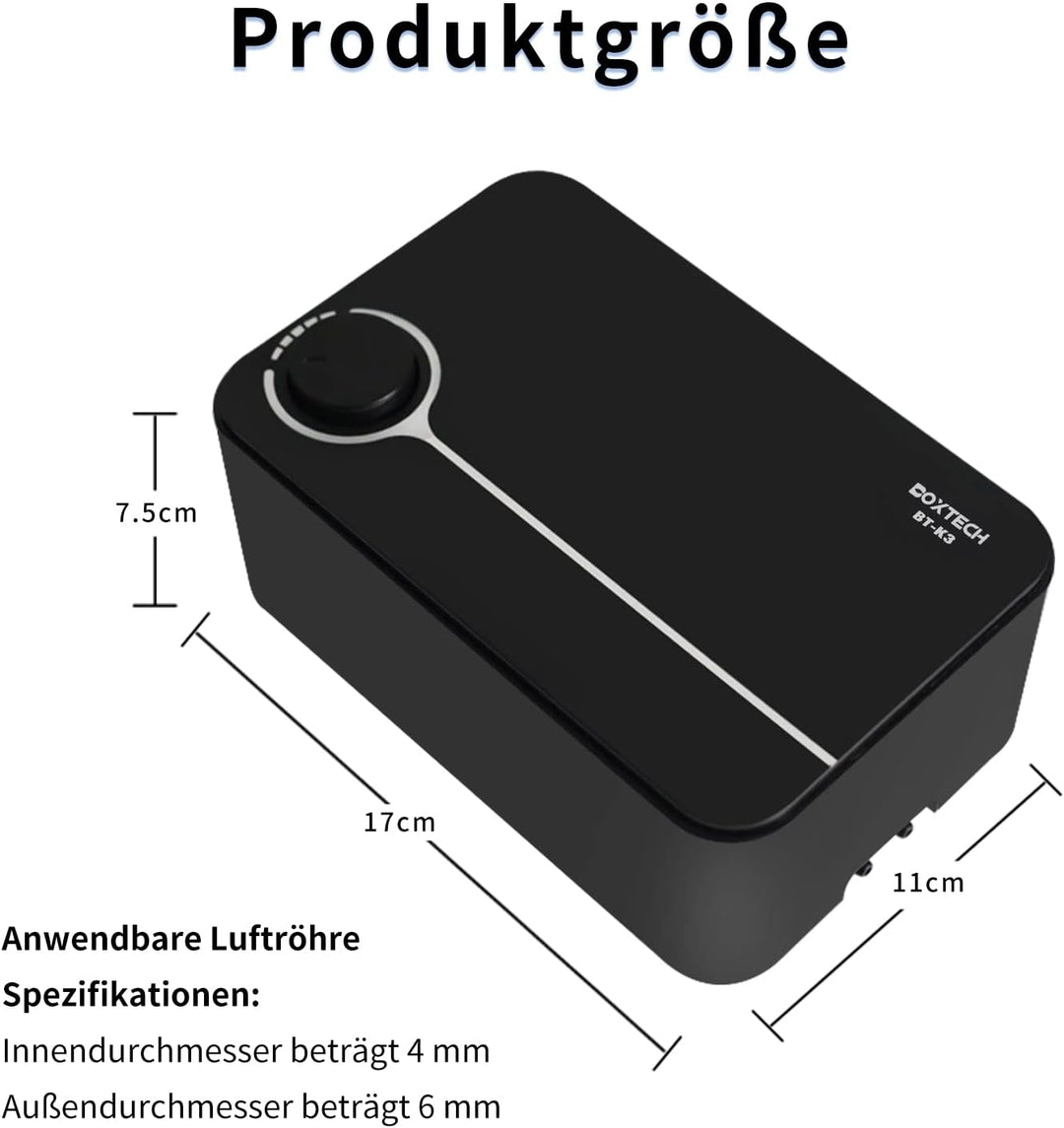 boxtech Ultra-Leise Luftpumpe für Aquarium, Die Luftpumpe kann die DREI Anforderungen erfüllen, leis