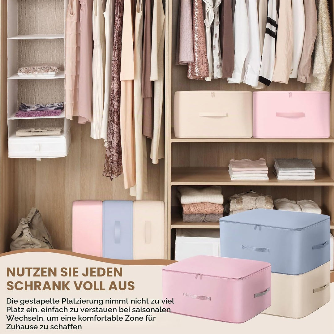 3 Stück Ultra Platzsparender Selbstkomprimierender Organizer, 52x42x30cm Aufbewahrungstasche für Bet