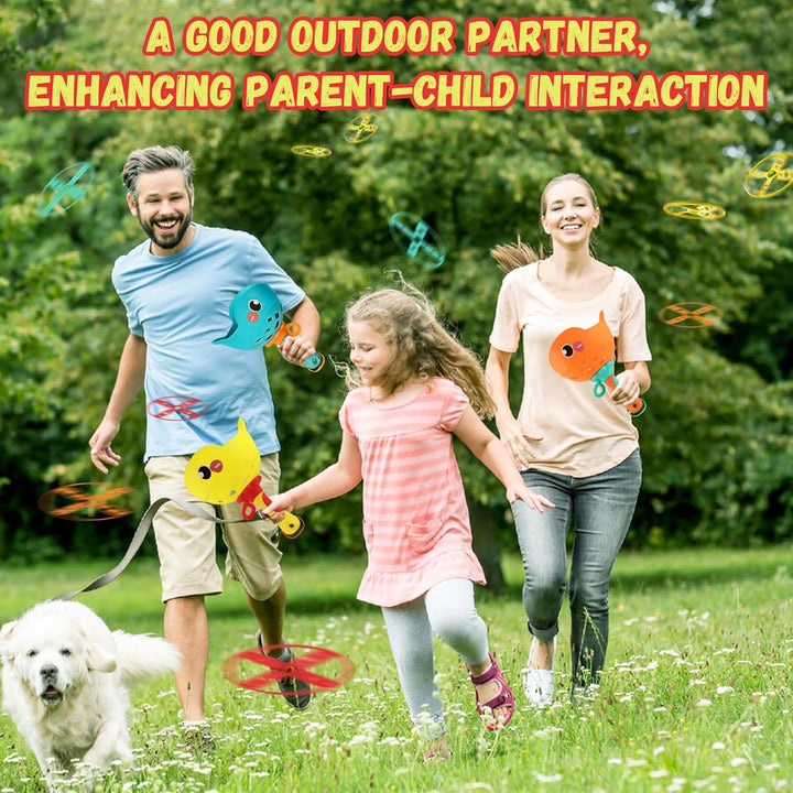 Flying Disc Launcher, 2er-Pack Outdoor Spielzeug Kinder Enthält 32 Fliegende Untertassen, Propeller