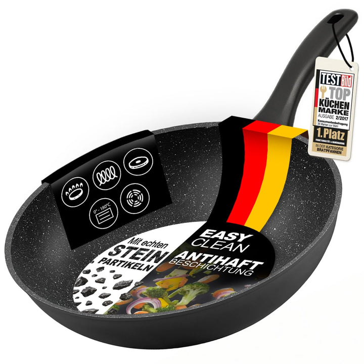 STONELINE Wok 30 cm, auch für öl- und fettfreies Braten, Wok Pfanne antihaft beschichtet mit echten