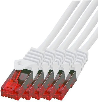 BIGtec - 5 Stück - 30m Gigabit Netzwerkkabel Patchkabel Ethernet LAN DSL Patch Kabel weiss (2x RJ-45