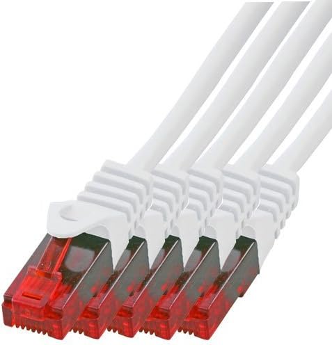 BIGtec - 5 Stück - 30m Gigabit Netzwerkkabel Patchkabel Ethernet LAN DSL Patch Kabel weiss (2x RJ-45