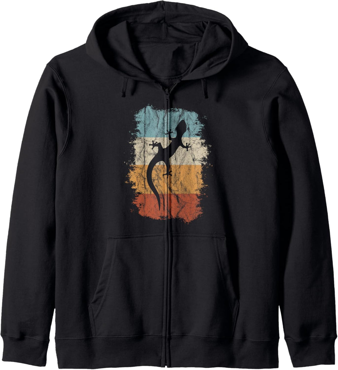 Retro Leopard Gecko Silhouette Salamander Eidechse Kapuzenjacke