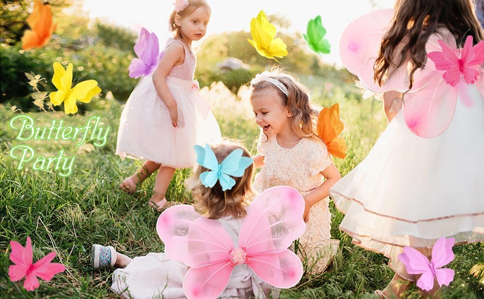 Easy Joy 6 Stück 3D Papier Schmetterling Deko,Schmetterling mit Befestigungsclip,Bunte Falter Sommer