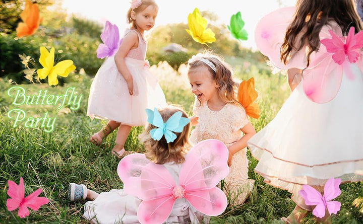 Easy Joy 6 Stück 3D Papier Schmetterling Deko,Schmetterling mit Befestigungsclip,Bunte Falter Sommer
