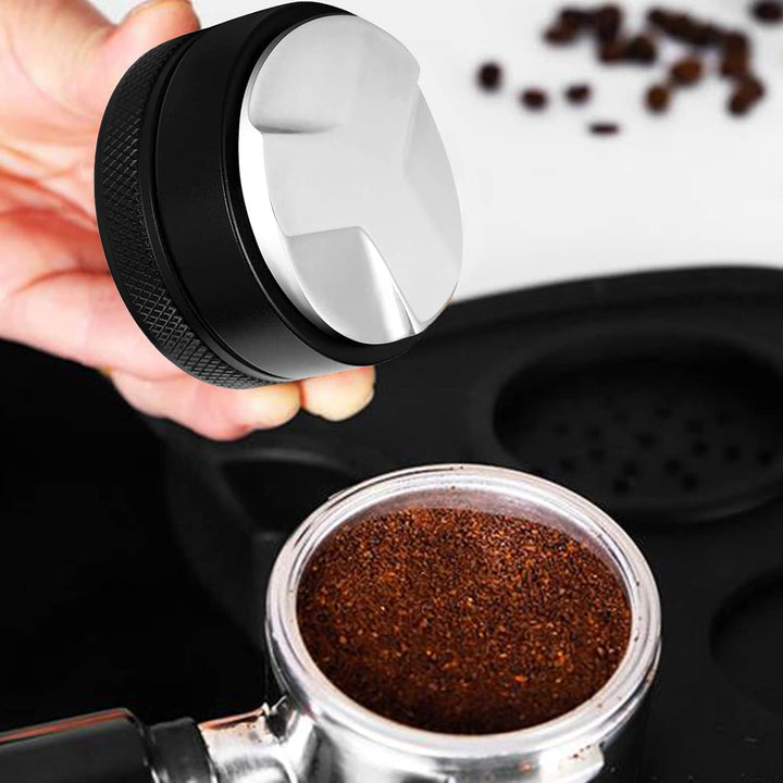 Distributor, 58 mm 304 Edelstahl Leveler, Werkzeug zum Nivellieren von Gemahlenem Kaffee, Schwarz 58