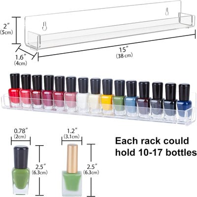 AMEITECH Nagellack-Halter aus Acryl, transparent, Wandmontage, für 90 Flaschen, Nagellack-Organizer