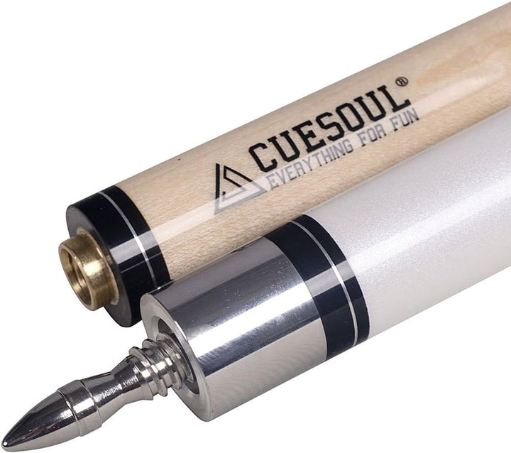 DHOLE CUESOUL 58 "2 Piece Maple Billiard Queue 19 Unzen white+CASE 11.5mm, white+CASE 11.5mm