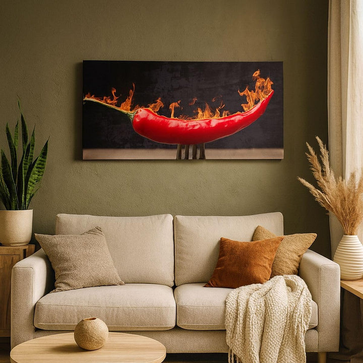 Wandbilder Dekoration Wohnzimmer Chili Paprika Bio Landwirtschaft Panorama Bilder auf Leinwand 120x5