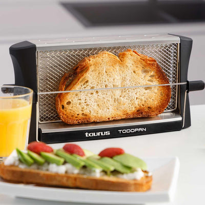 TAURUS 960632 Toaster aus Edelstahl, 700 W, für alle Brotsorten, mit Haltestab, Multicolour