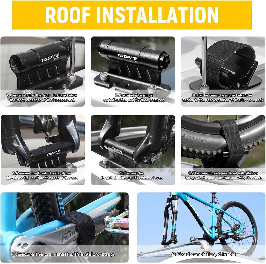 Fahrrad Gabelhalterung 1x Vorderradgabel + 1x Hinterradhalterung Aluminium | Fahrradhalterung Auto A